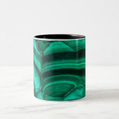Trendy Elegante Green Malachite Crystal Stone Zweifarbige Tasse (Mittel)