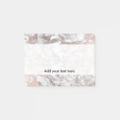 Trendy elegante Imitat Rose Gold Moderner Marmor Post-it Klebezettel (Vorderseite)