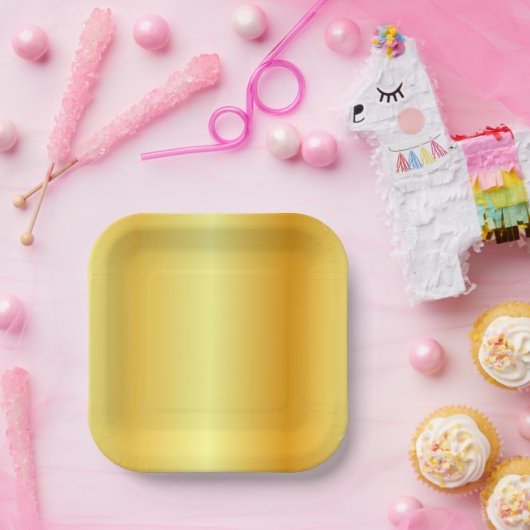 Trendy Elegante Imitate Gold Glamour Template Pappteller (Party)