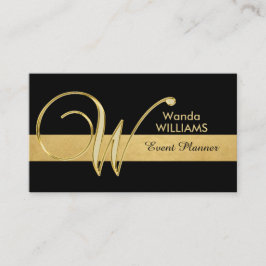 Trendy elegante mit Monogramm Goldschwarz-Initiale Visitenkarte