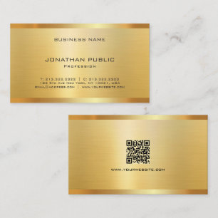 Trendy Elegante Moderne QR-Code Gold Luxus Seide Visitenkarte