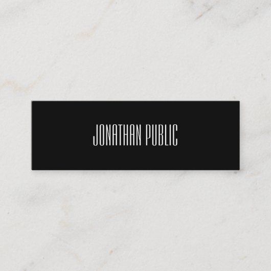 Trendy Elegante Moderne Schwarz-weiße Coole Sauber Mini Visitenkarte (Vorderseite)