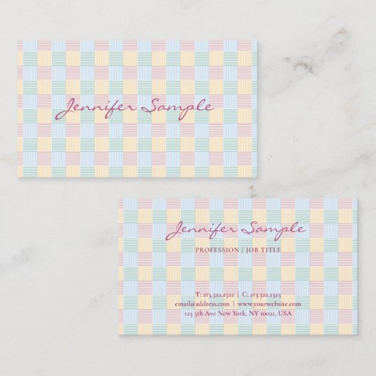 Trendy Elegante Pastellfarben Modernes, einfaches  Visitenkarte (Vorne/Hinten)