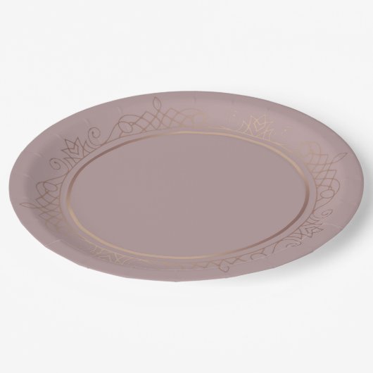 Trendy Elegante Rose Gold benutzerdefinierte Blank Pappteller (Schrägansicht)