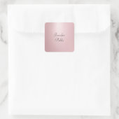 Trendy Elegante Rose Gold Handwriting Script Moder Quadratischer Aufkleber (Tasche)