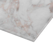 Trendy Elegante Rose Gold Weiße Marmorvorlage Schneidebrett (Ecke)