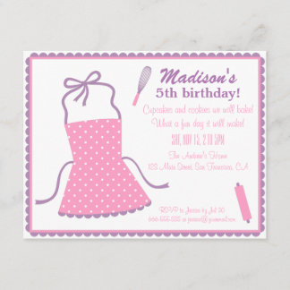 Trendy Elegante Schürze Kochen Backen Geburtstagsp Einladung