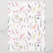 Trendy Elegante Wildblume Floral Wedding Menükarte (Rückseite)