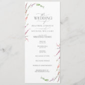 Trendy Elegante Wildblume Floral Wedding Programm (Vorderseite)