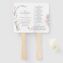 Trendy Elegante Wildblume Floral Wedding Programm Fächer