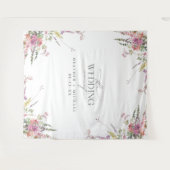 Trendy Elegante Wildblume Floral Wedding Wandteppich (Vorderseite (Horizontal))