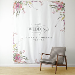 Trendy Elegante Wildblume Floral Wedding Wandteppich