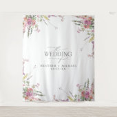 Trendy Elegante Wildblume Floral Wedding Wandteppich (Vorderseite)