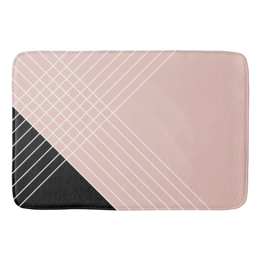 Trendy eleganter geometrischer Chic in Schwarz und Badematte (Vorderseite)