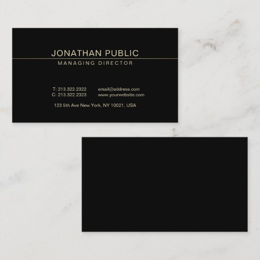Trendy eleganter Manager-Direktor Ceo Plain Luxury Visitenkarte (Vorne/Hinten)