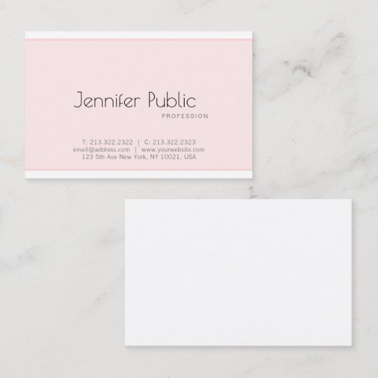 Trendy eleganter moderner Entwurfs-sauberer Visitenkarte (Vorne/Hinten)