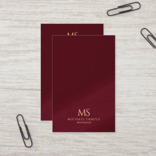 Trendy Elegantes Gold Text Monogramm Vertikal Euro Visitenkarte