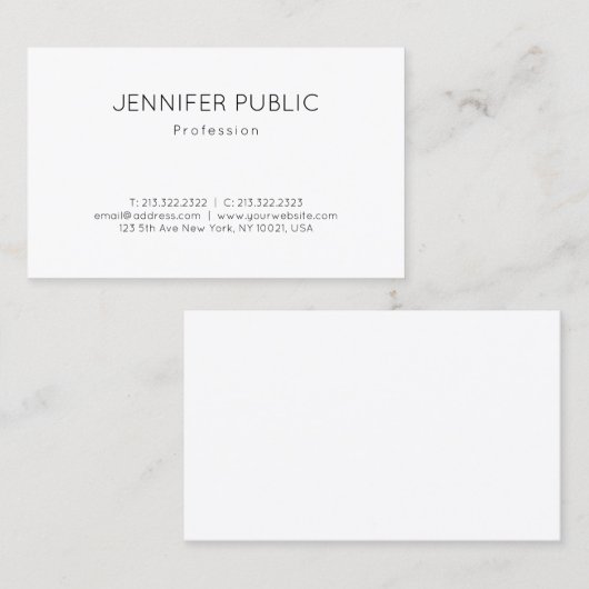 Trendy elegantes moderner Entwurf Minimalistisches Visitenkarte (Vorne/Hinten)