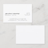 Trendy elegantes Monogramm-schlichter moderner Visitenkarte (Vorne/Hinten)
