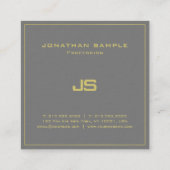 Trendy elegantes Monogramm-schlichter Quadratische Visitenkarte (Rückseite)