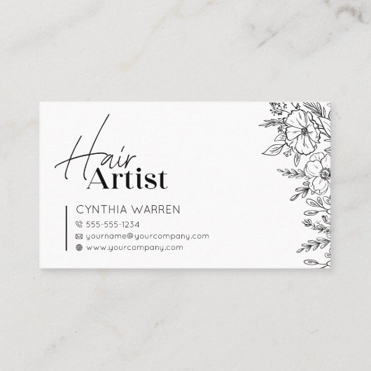 Trendy Elegantes Schwarz-Weiß-Foto Visitenkarte (Rückseite)