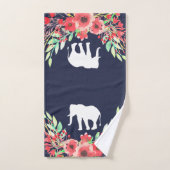 Trendy Elephants & Aquarell-Blume Badhandtuch Set (Handtuch)