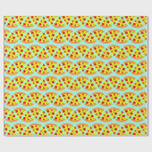 Trendy Emoji Style Pizza Pattern Geschenkpapier (Flach)