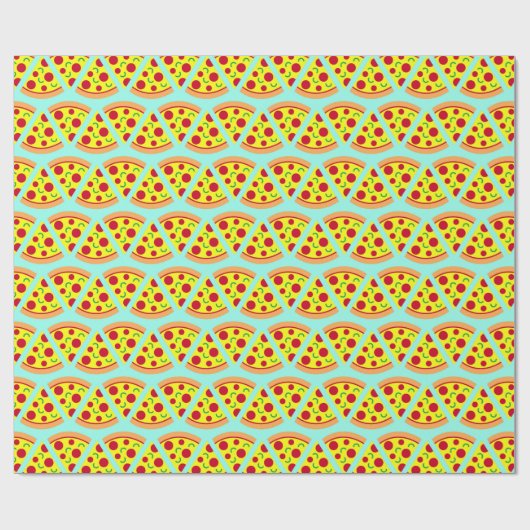 Trendy Emoji Style Pizza Pattern Geschenkpapier (Flach)