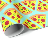 Trendy Emoji Style Pizza Pattern Geschenkpapier (Rolleneckpunkt)