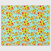 Trendy Emoji Style Pizza Slice Teenage Party Geschenkpapier (Flach)