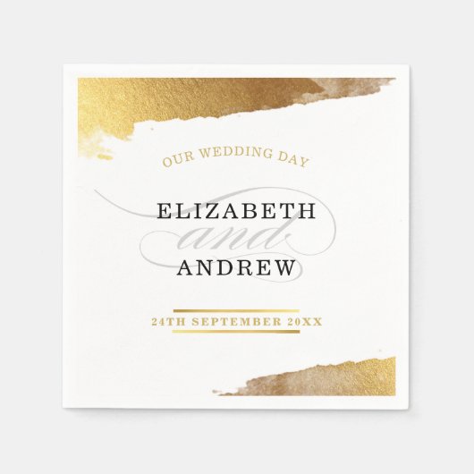 TRENDY EMPFANG Moderner Luxus vergoldete Goldkante Serviette (Vorderseite)