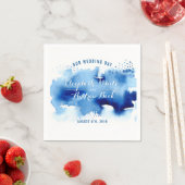 TRENDY EMPFANG Stilvolle Aquarellblau Serviette (Beispiel)