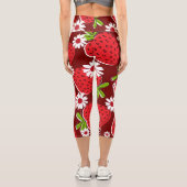 Trendy Erdbeere Capri Leggings (Rückseite)