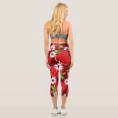 Trendy Erdbeere Capri Leggings (Rückseite)