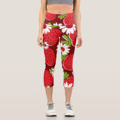 Trendy Erdbeere Capri Leggings (Vorderseite)