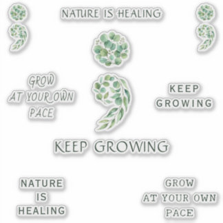 Trendy ermutigendes Semikolon-positives Planer-Pak Aufkleber