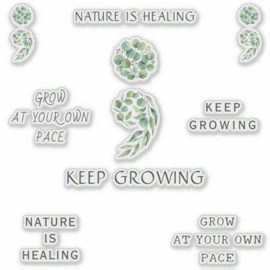 Trendy ermutigendes Semikolon-positives Planer-Pak Aufkleber (Vorderseite)