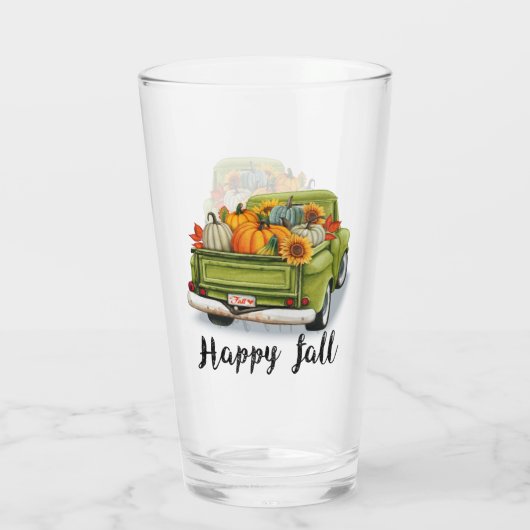 Trendy Erntedank Schöne Herbstkollektion Glas (Rückseite)
