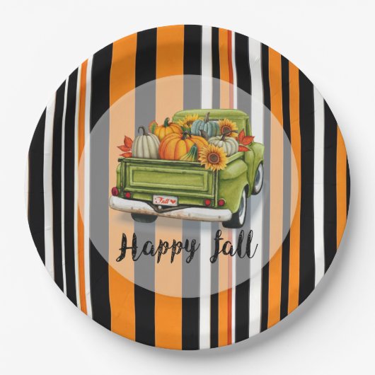 Trendy Erntedank Schöne Herbstkollektion Pappteller (Vorderseite)