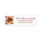 Trendy Erntedank Turkey Pumpkin Rücksendeadresse (Vorne)