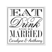 Trendy essen, trinken und Verheiratet Hochzeit sei Permastempel (Design)