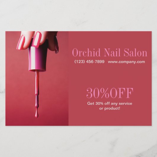Trendy Esthetician WELLNESS-CENTER Nail Salon Pric Flyer (Vorne)