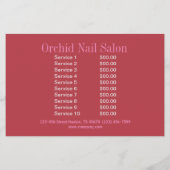 Trendy Esthetician WELLNESS-CENTER Nail Salon Pric Flyer (Hinten)