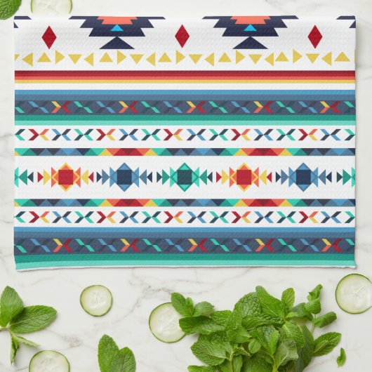 trendy, ethnisch geometrisch geschirrtuch (Gefaltet)