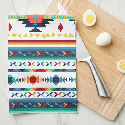 trendy, ethnisch geometrisch geschirrtuch (Viertel Falte)