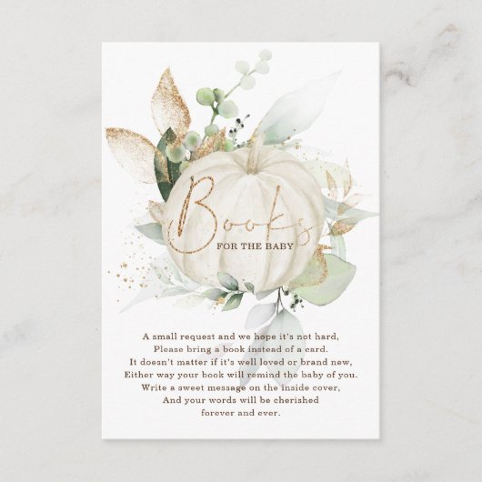 Trendy Eucalyptus Greenerenerie Pumpkin Books for  Begleitkarte (Vorderseite)