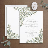 Trendy Eucalyptus Greenerenery Script Wedding Einladung