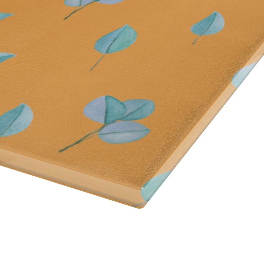 Trendy Eukalyptus Blätter auf der Marigold Charcut Schneidebrett (Ecke)