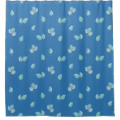 Trendy Eukalyptus-Blätter auf Französisch Blau Duschvorhang (Vorderseite)