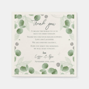 Trendy Eukalyptus Blätter Wedding Vielen Dank für  Serviette